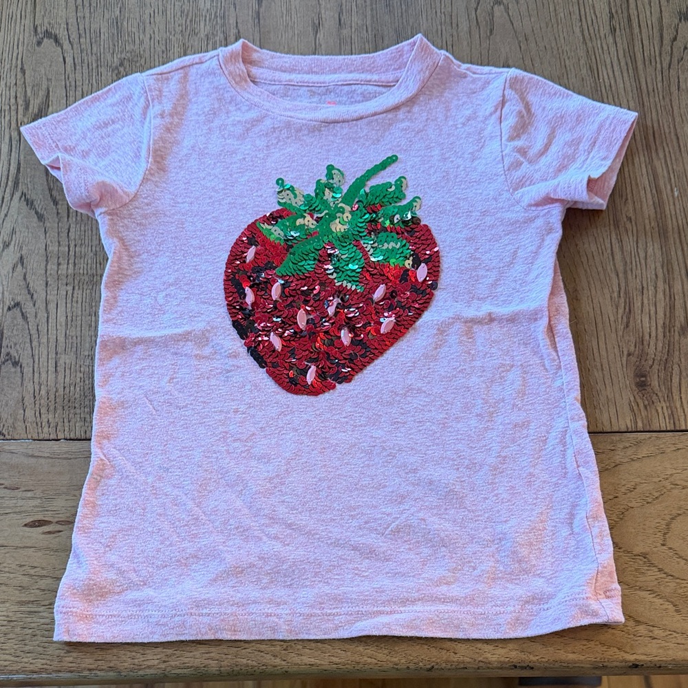 Girls 4 - 5 J. crew or Crewcuts Strawberry Sequin Kids T-Shirt